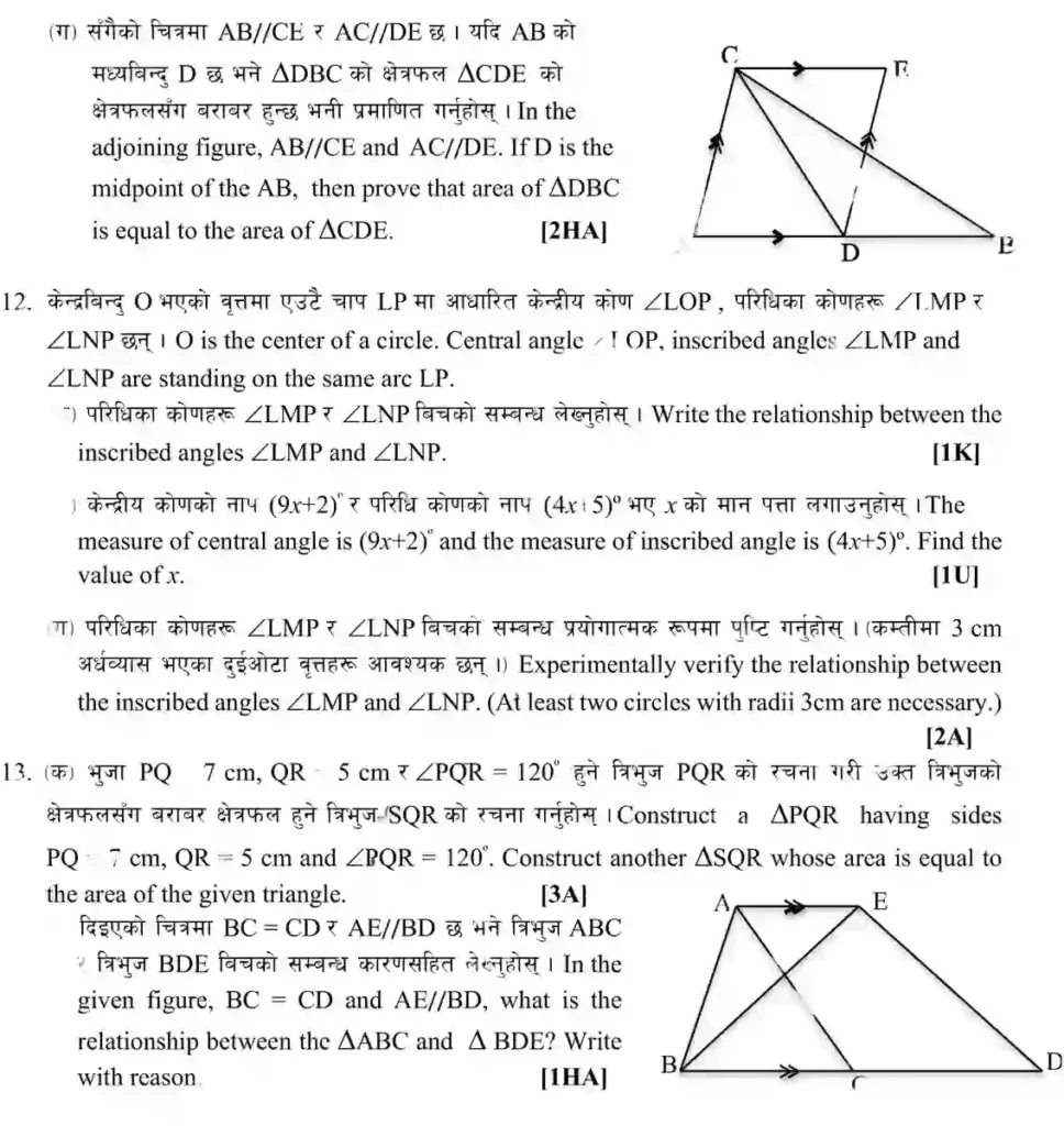 SEE Maths Model Question 2080 2081 Class 10 With Solutions